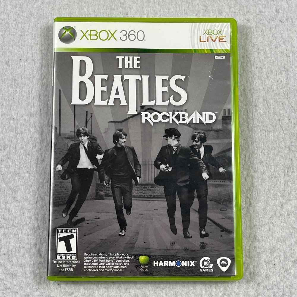 Harmonix The Beatles Rock Band Xbox 360 OS Green Music Rhythm Video Game Retro